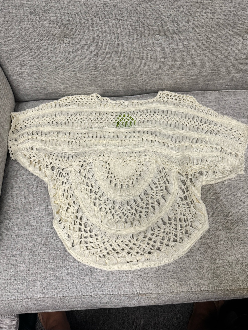 Cream Crochet Knit Women's Blouse
